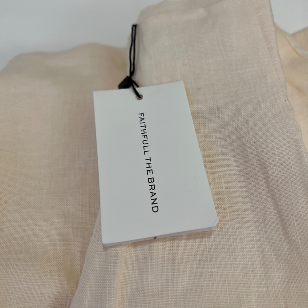 NWT - FAITHFULL THE BRAND - Malta Organic Linen Trousers Ecru - S - Picture 3 of 5